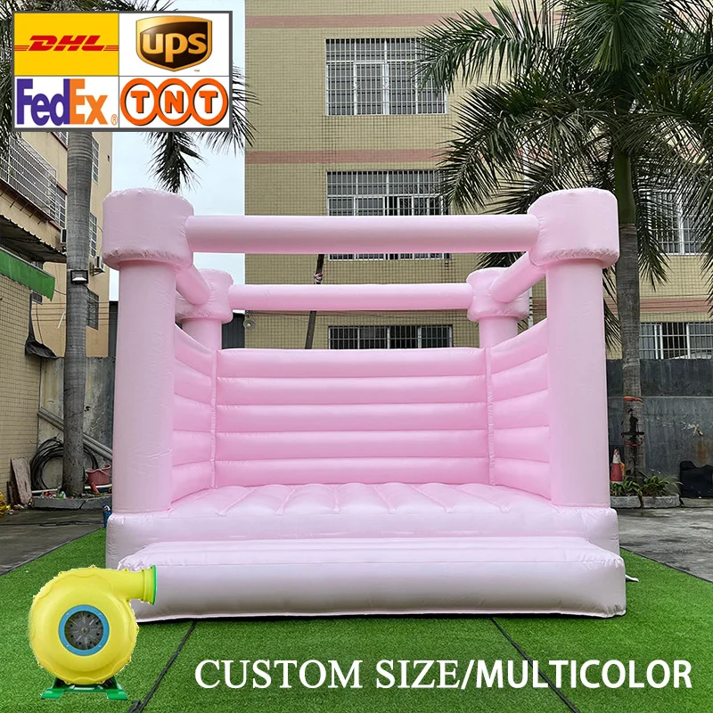 

Pastel Pink Wedding Bounce all white bounce house white jump house Beautiful inflatable white bounce house, white jump house
