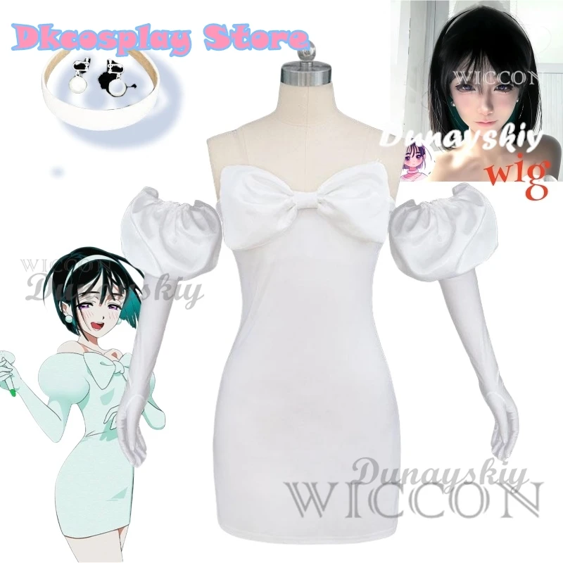 Аниме Alien Stage Sua косплей костюм женское милое белое платье головные уборы нарядная