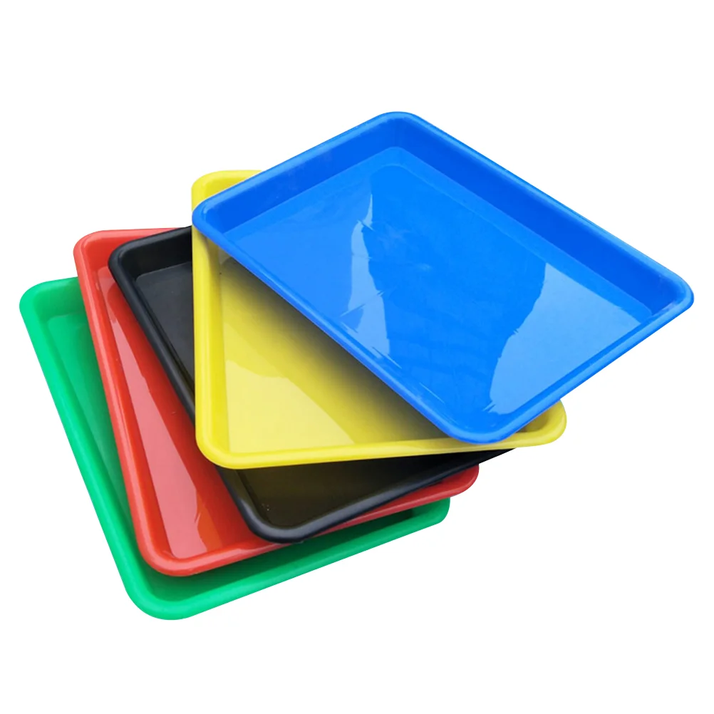 

Tray Plastic Activity Organizer Trays Crafts Serving Multicolor Kids Multipurpose Colorful Toy Craft Cup Holder Plate Large
