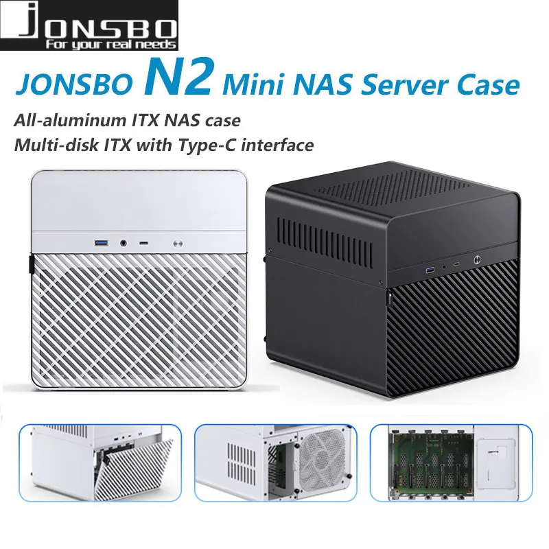 JONSBO N2 Mini NAS чехол ITX 5 + 1 диск мин iAluminum со стальной пластиной CaseSupport 65 мм кулер процессора со встроенной верхней крышкой съемный
