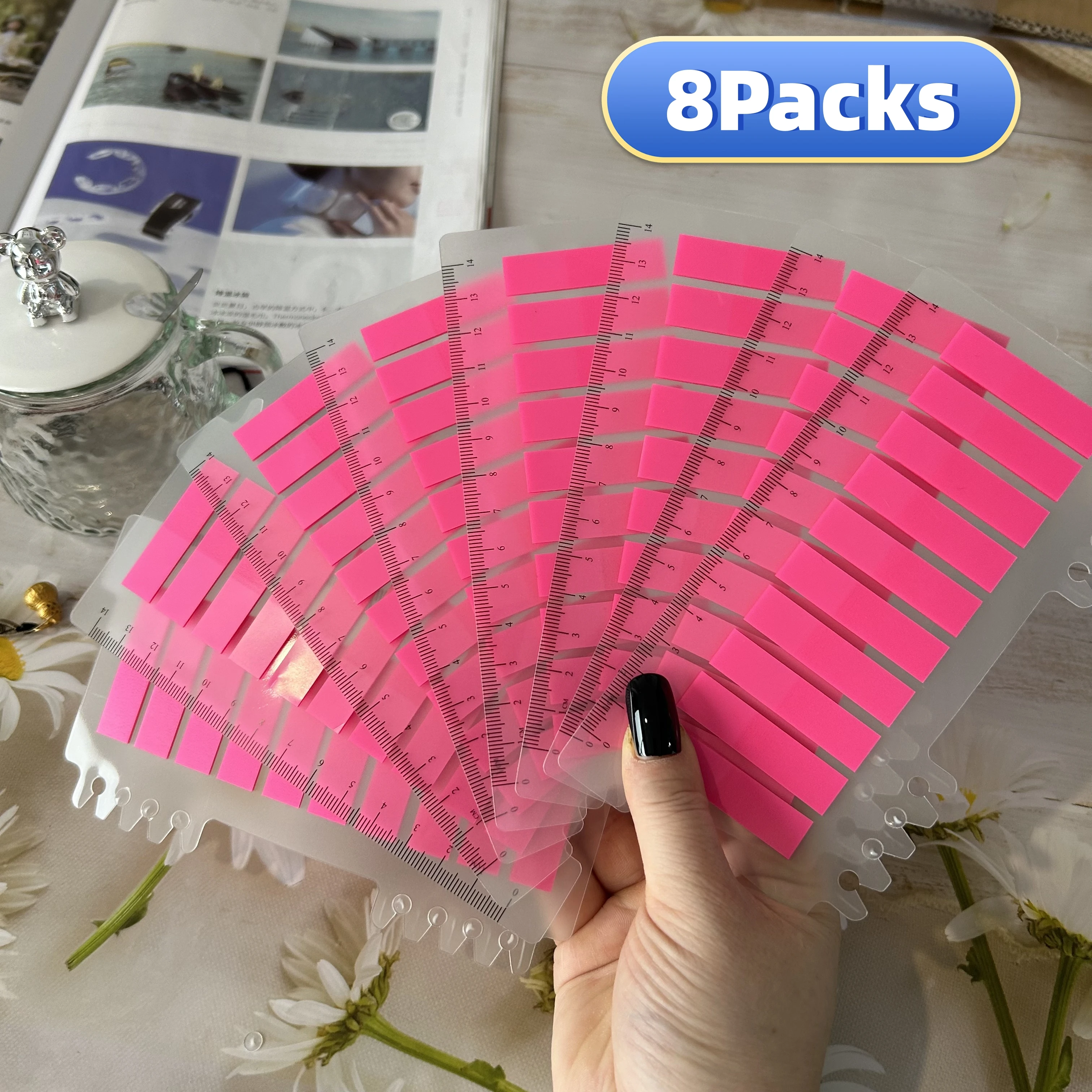 

8 упаковок, 1600 листов, розовый цвет, липкие заметки, наклейка-пастер, индексные флажки, этикетка для ключей, закладки, школьные канцелярские принадлежности