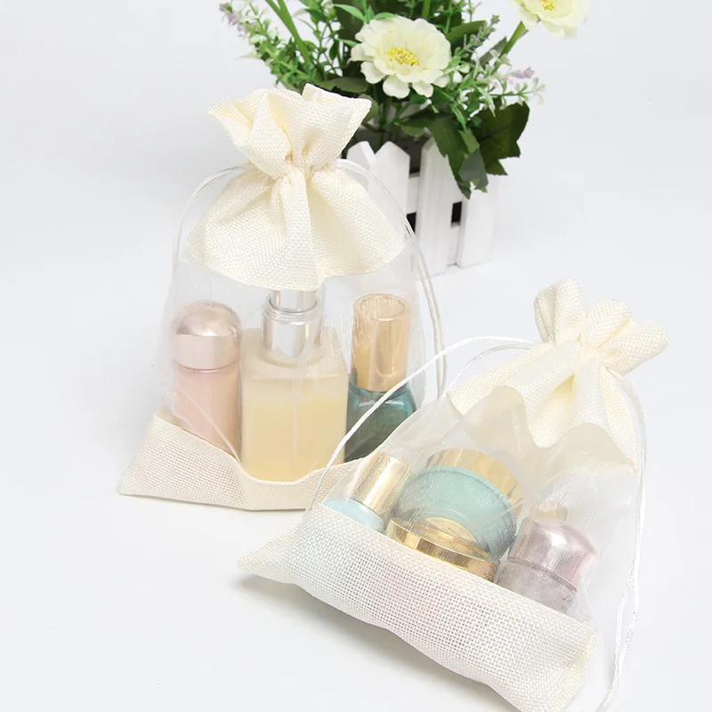 Холщовый мешочек упаковочные мешочки органза свадебный подарок рождественский