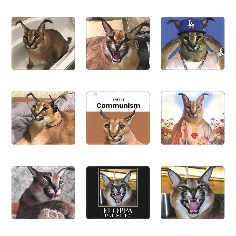 Милый игровой коврик для мыши Floppa с мемом Противоскользящий резиновой основой