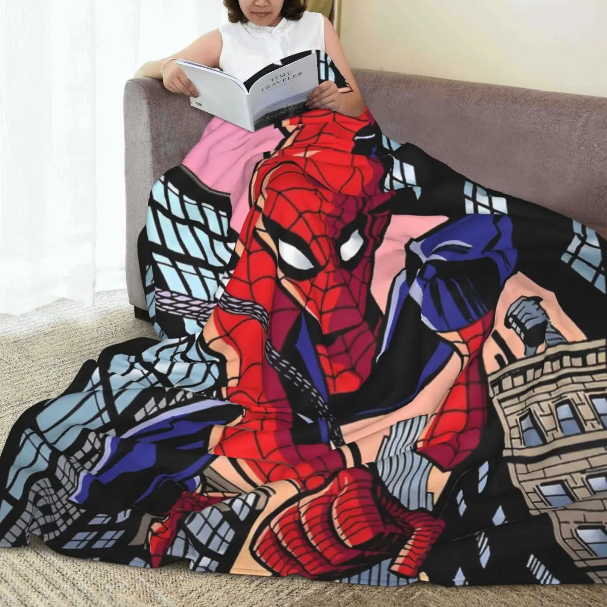 Одеяло Marvel Человек-паук супер мягкое эстетическое плюшевое одеяло для гостиной