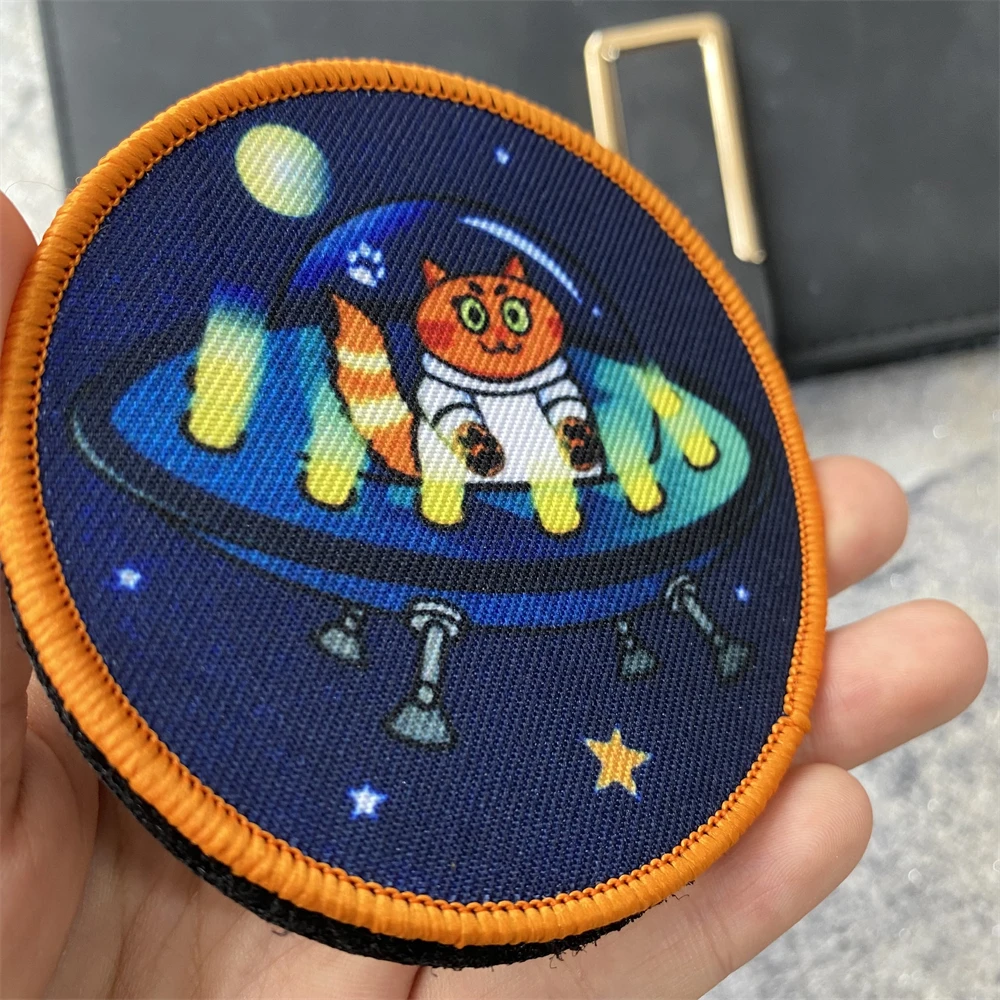 Нашивка с принтом Сибирского губернатора кошки астронавта тактический значок