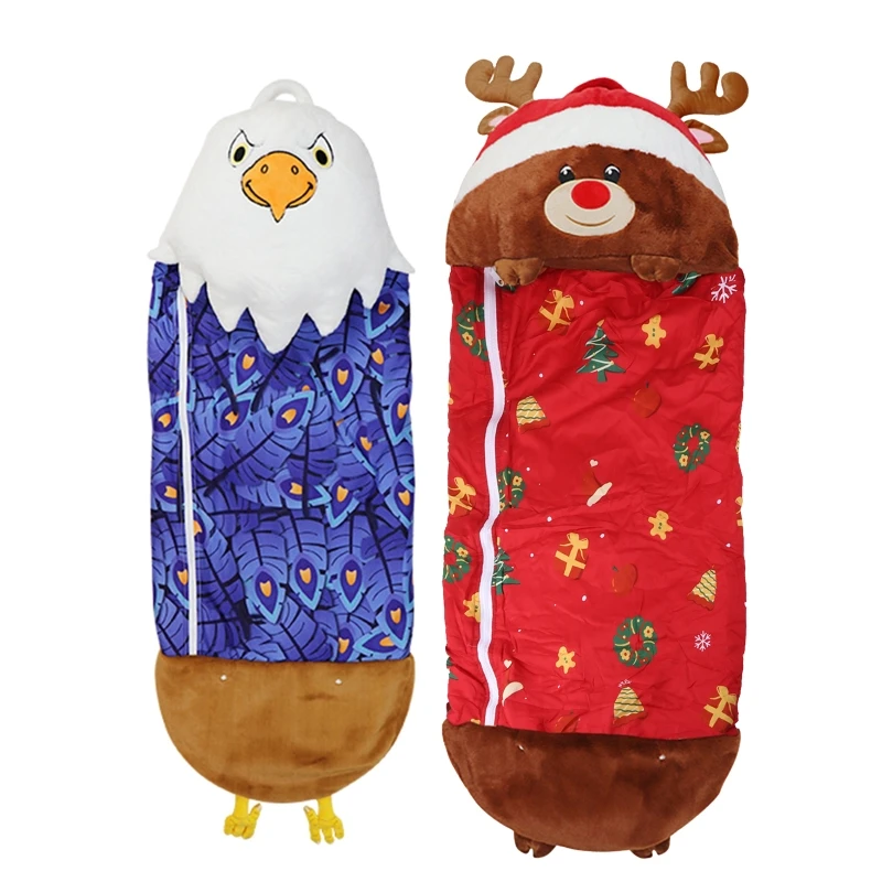 

Christmas Kids Sleeping Bag Plush Pillow Winter Warm Cute Animal Sleepy Pouch