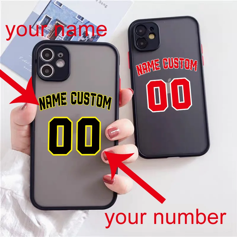 

Custom Basketball Number Name Letter DIY Case for iPhone 14 13 12Mini 11 Pro Max SE20 Cover Hard Funda for iPhone 8 Plus XS XR 7