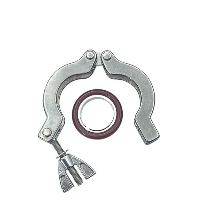 

KF 10 16 25 40 50 63 80 100 Вакуумный зажим Фитинг для санитарной трубы из нержавеющей стали 304 Кронштейн для быстрой установки Уплотнительное кольцо