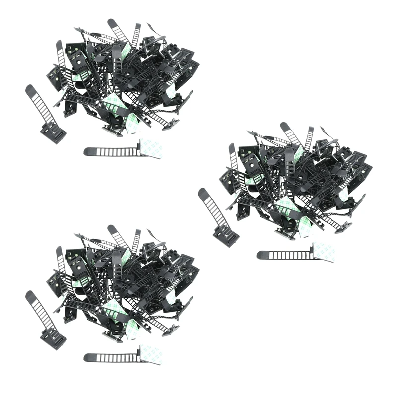 

150Pcs 2 Sizes Adjustable Self-Adhesive Nylon Cable Straps Cable Ties Cord Clamp For Wire Management, Large And Small