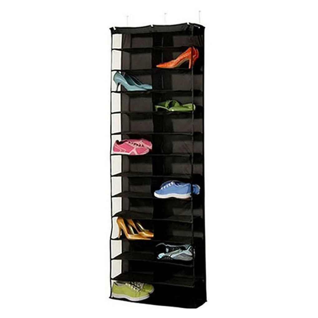 

26 Grids Over The Door Shoe Organizer Foldable Wardrobe Hanging Shoes Rack Storage Holder