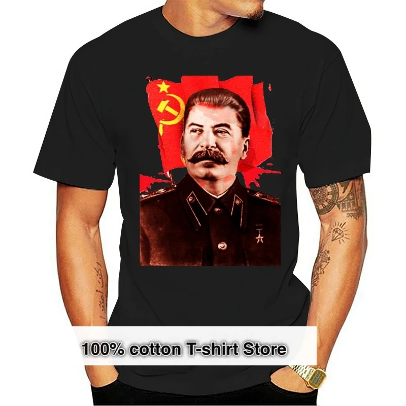 

2019 модная Горячая Распродажа, 100% хлопок, футболка с принтом Иосифа Сталина, Коммунистическая пропагандистская футболка