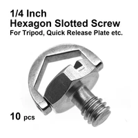 10 pcs 14 inch hexagon slotted camera screw with foldable d ring for tripod monopod quick release plate etc camera accessory