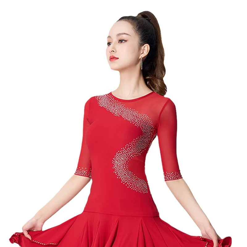 Высококачественный однотонный костюм для латиноамериканских танцев вечерний