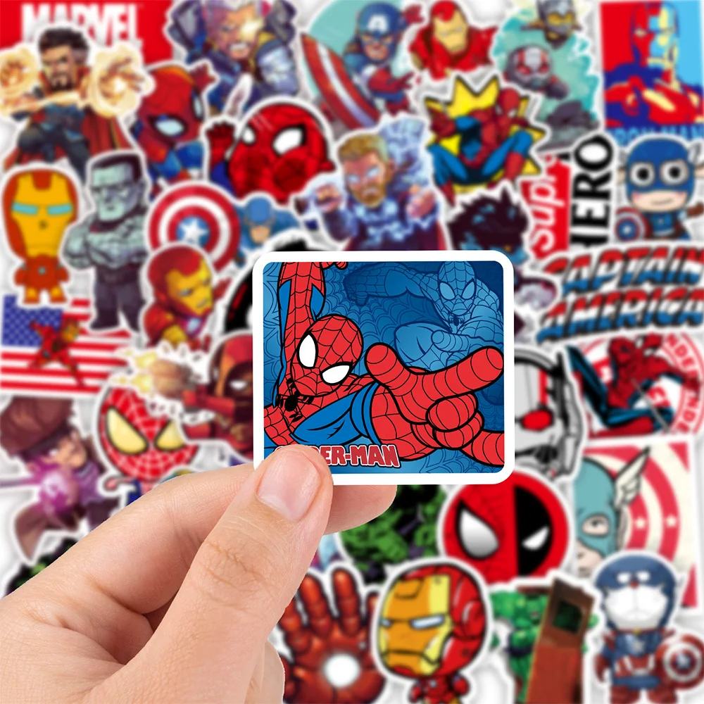 10/30/50/100pcs Disney Marvel The Avengers Stickers Anime DIY Laptop Luggage Skateboard Captain America Iron Man Sticker for Kid - купить по
