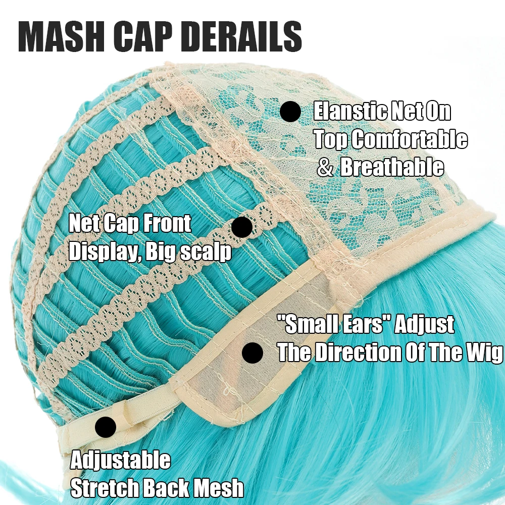 Синтетический короткий парик для косплея пушистые прямые синтетические волосы