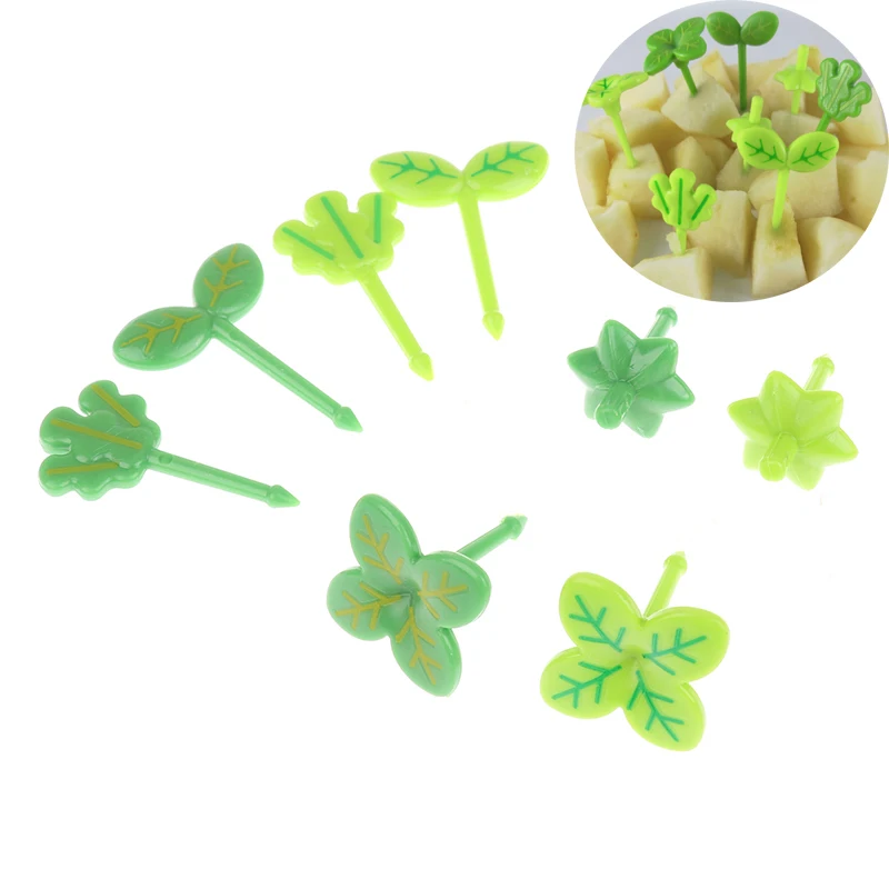 

6-10 штук фруктовая вилка, листья, зубная палочка, буфет, десерты, еда, Коктейльные сэндвичи-палочки для домашвечерние РА, Фруктовые палочки, л...