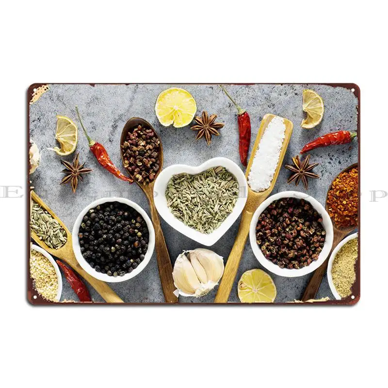 

Herbs And Spices 7 Metal Sign Painting Wall Decor Party Club Create Cinema Tin Sign Poster