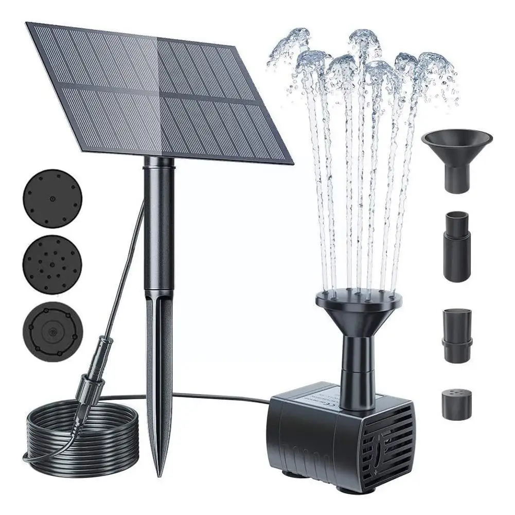 

Upgraded Solar Fountain Pond Pump Kit with Stake, Solar Powered Water Fountain Pump for Bird Bath, Garden, Backyard, Pool A3C4