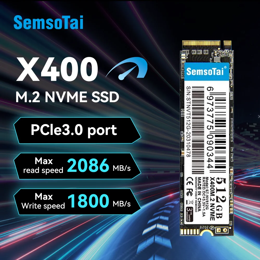 SemsoTai X400 M.2 SSD 256 ГБ 512 PCIe 3.0 NVMe Жесткий диск 2280 Твердотельный для настольных