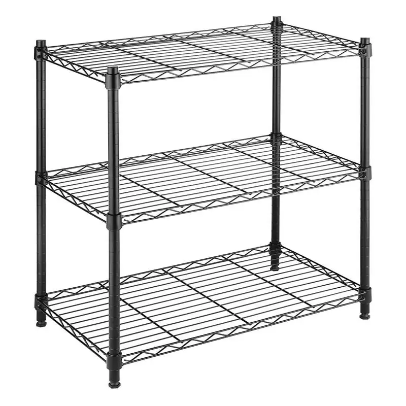 

23.15"W x 13.11"D x 29.9"H 3-Shelf Freestanding Shelves, Black, Adult