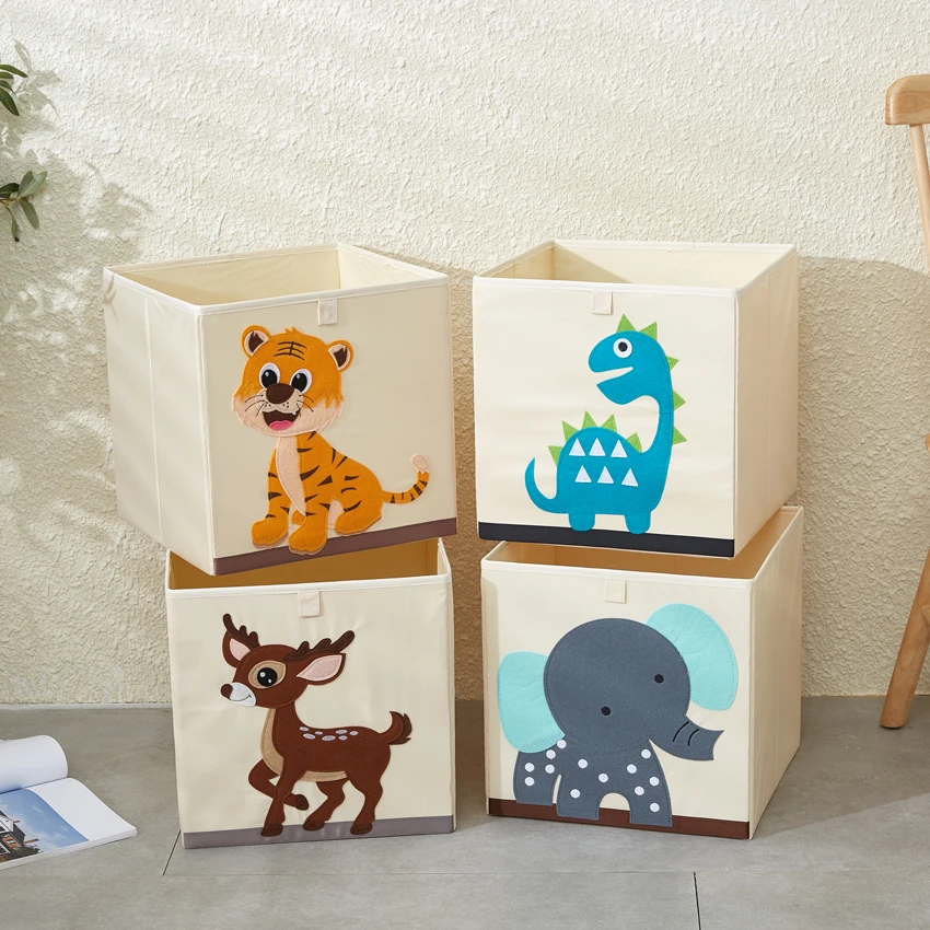 

Cube Cartoon Animal Toy Storage Box Folding Storage Bins Wardrobe Drawer Organizer Clothes Storage Basket Kids Toys Organizer