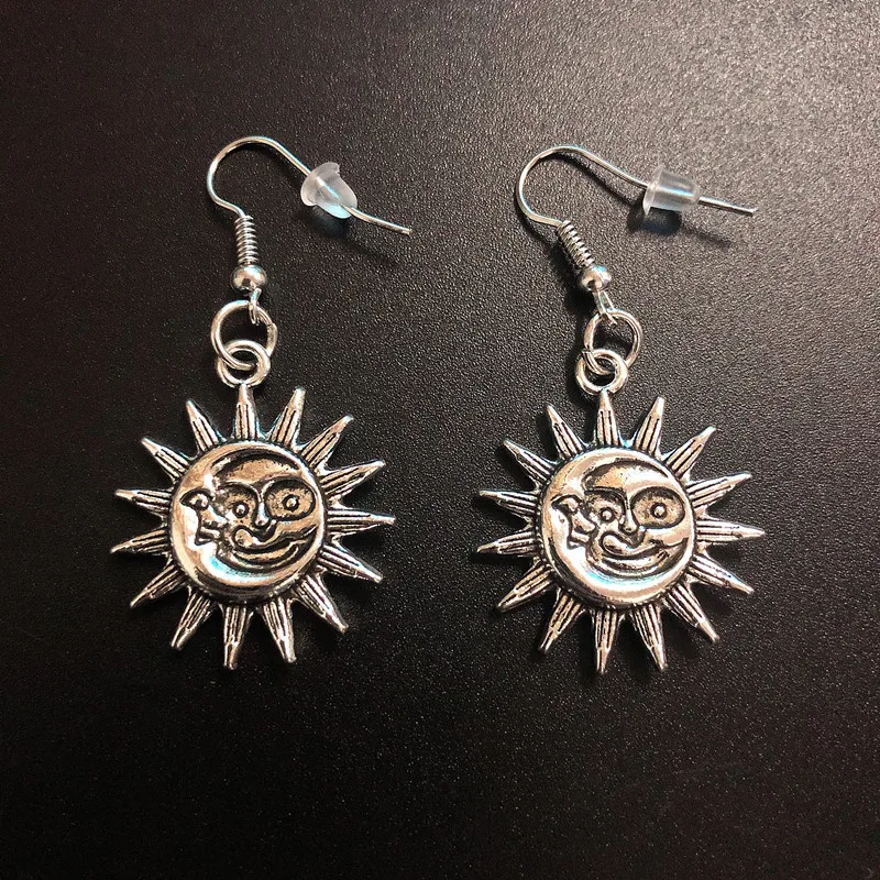 

New Products Hot Selling Fashion Trend Jewelry Creative Design Moon Sun Flower Pendant Earring Jewelry