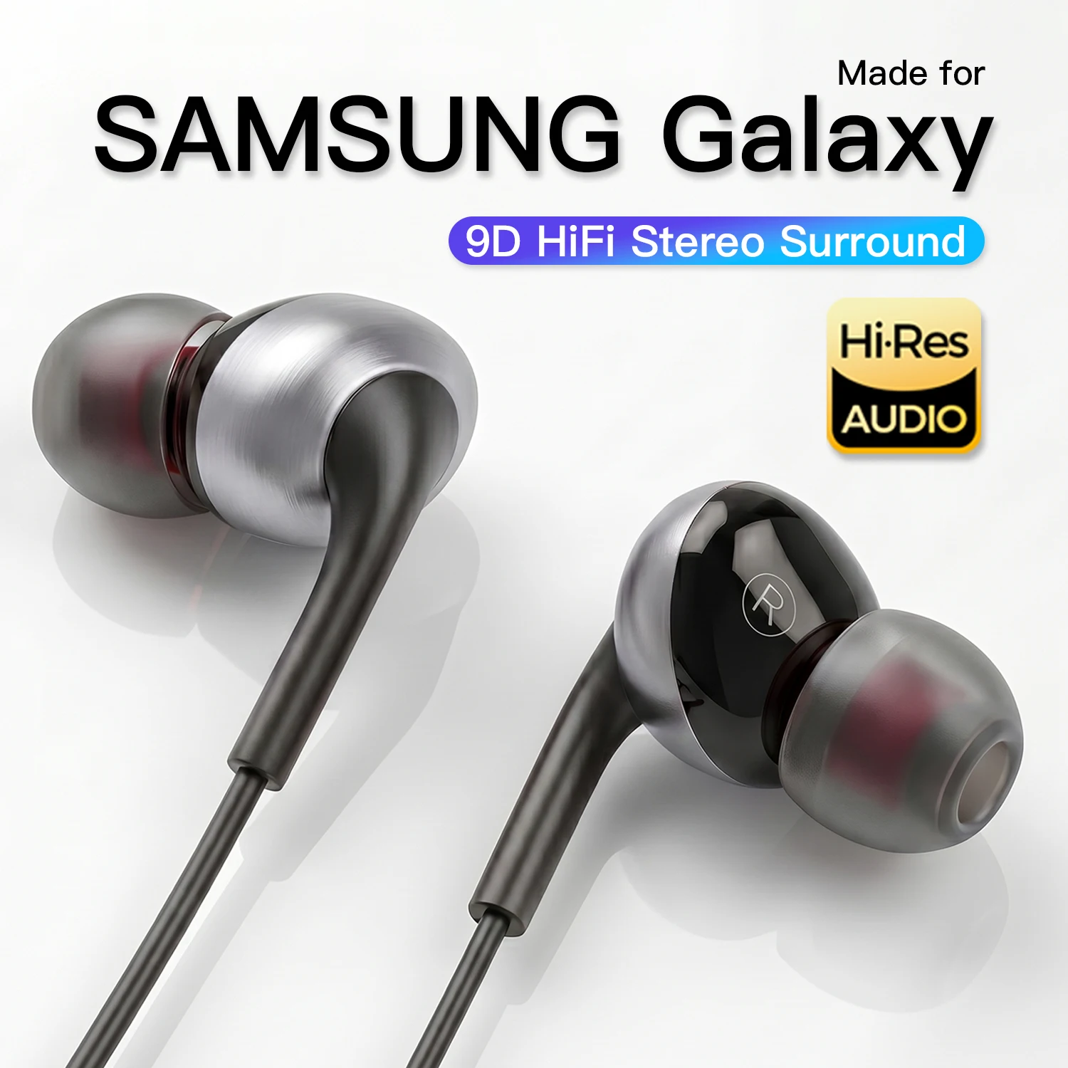 Фото Наушники-вкладыши USB Type-C HiFi стерео с HD-микрофоном, проводные, для Samsung Galaxy S25 S24 S23, с проводным управлением №1