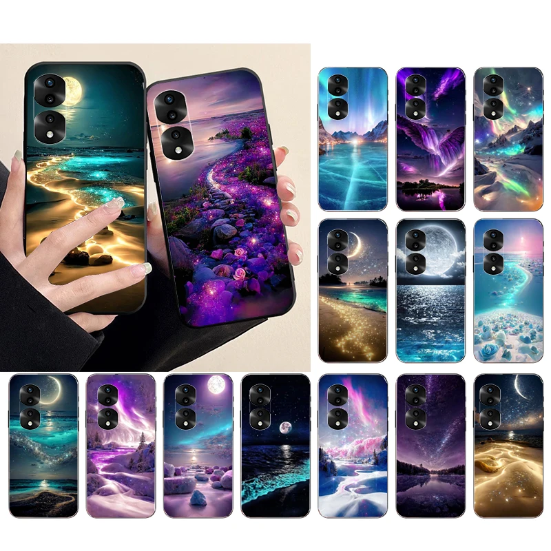

Night Sky Moon Aesthetic Phone Case for Huawei Honor X9 X8 X7 X6 70 50 60 Pro 10X 20 Lite 8A 8S 8X 9X 9A 9S 10i Funda