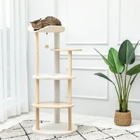 multi layer cat tree tower with top lying nest cat scratching post toy jumping platform plush hanging ball accessories supplies