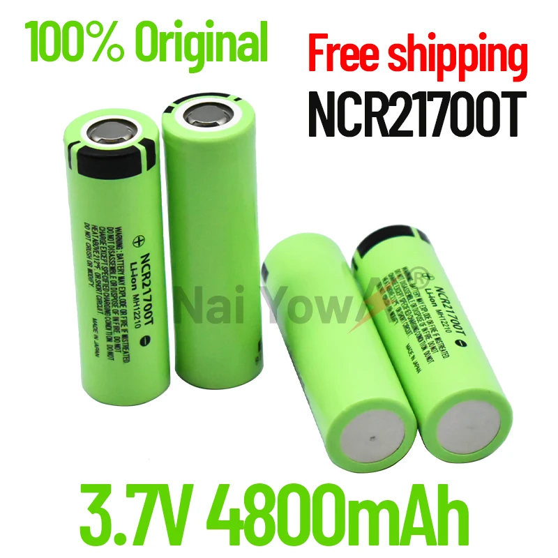 100%/оригинальный литиевый перезаряжаемый аккумулятор 21700 NCR21700T, 4800 мАч, 3,7 в, 40 А, высокоразрядный аккумулятор, литий-ионный аккумулятор с высоким потоком энергии