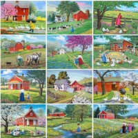 ruopoty diy pictures by number child drawing on canvas painting by numbers figure hand painted picture spring home decor