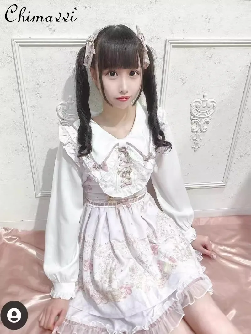 Осеннее платье в стиле &quotЛолита&quot с длинным рукавом и изображением мультяшного