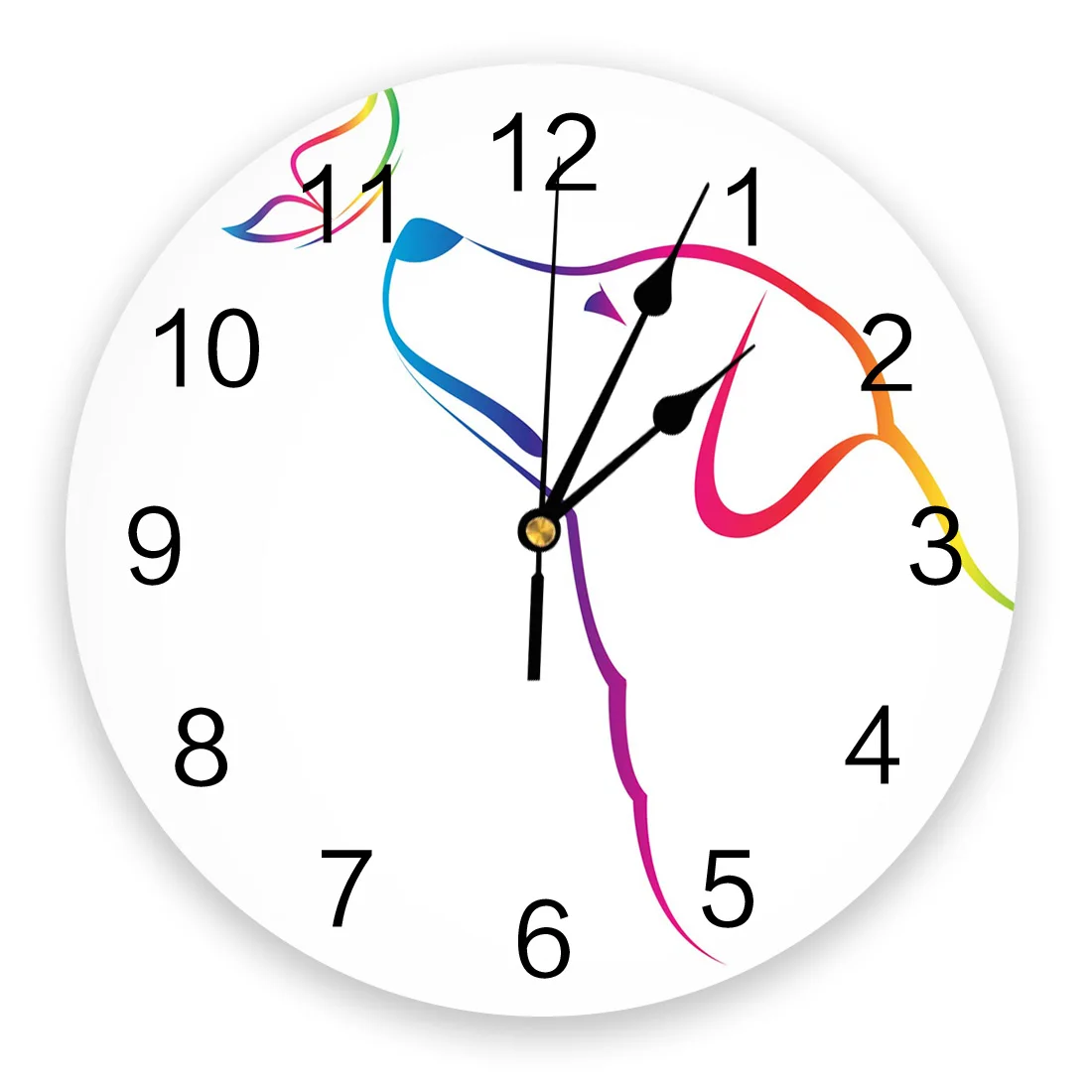 

Dog Butterfly Colorful PVC Wall Clocks for Living Room Bedroom Fashion Printed Hanging Watch for Office Cafe Home Silent Clock