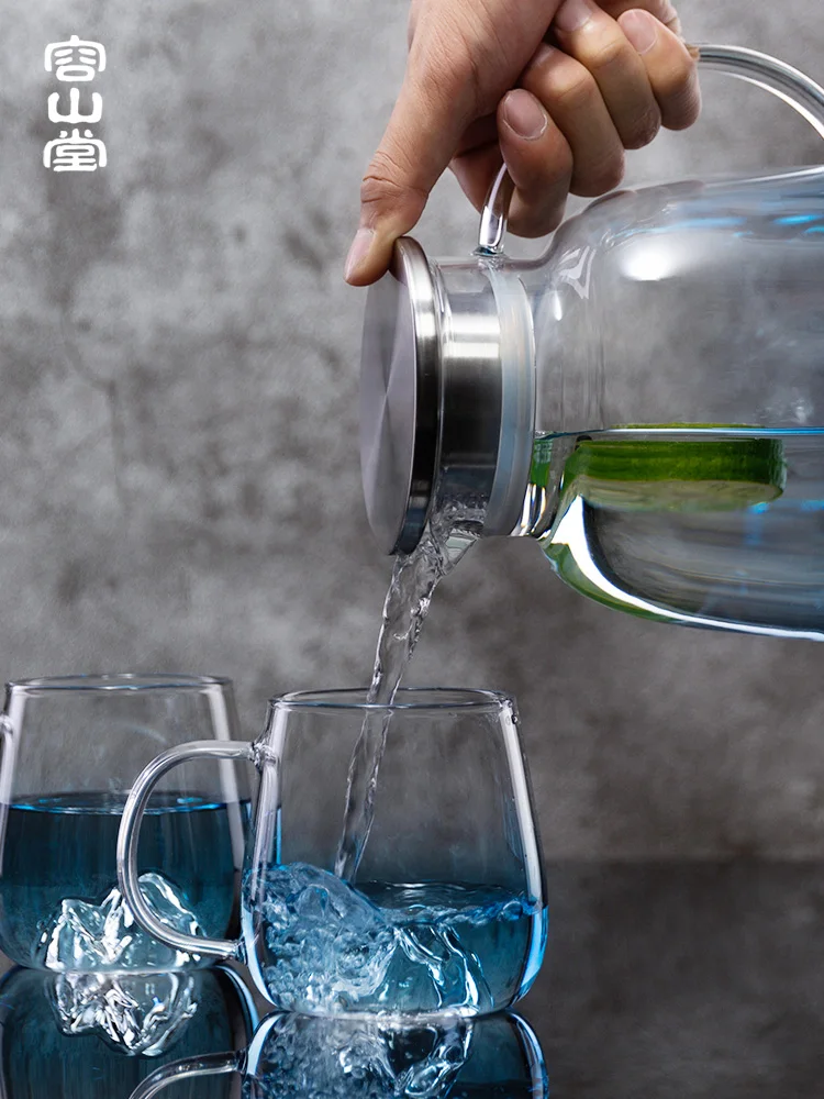 Glass Cold Water Bottle Heat-Resistant Large Capacity Household Boiled Cup Jar Set Teapot Jug |