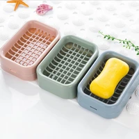 plastic double layer soap box with draining mesh grids soaps storage holder for home bathroom counter sponge drain accessories