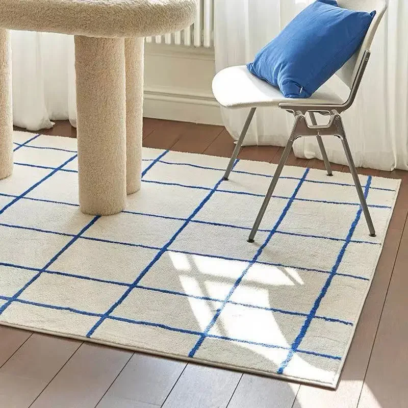 Ковер для спальни гостиной клетчатый ковер украшение дома прикроватные коврики