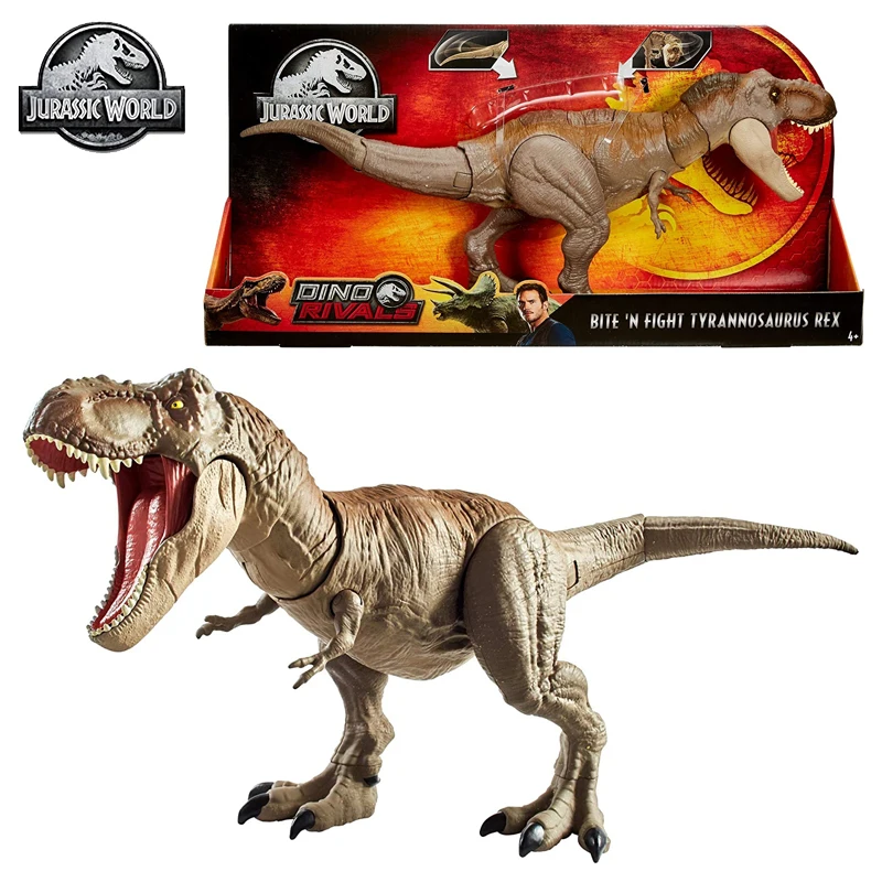 

Original Mattel Jurassic World Dinosaur Model Bite'n Fight Tyrannosaurus Rex Action Figure Anime Kids Toys for Boys Gift Juguete