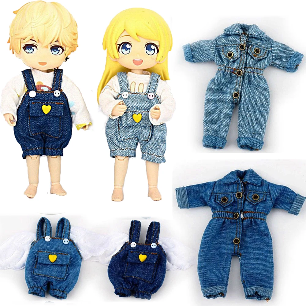 

Одежда для куклы 1/11 OB11Dolls Комбинезоны для кукол для куклы 1/12Bjd модные джинсовые брюки подарок игрушки Obitsu11 аксессуары для кукол