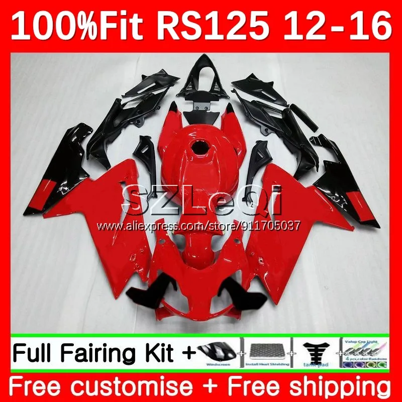

black red Injection Body For Aprilia RSV125 R RS 125 RS4 RS125 12 13 14 15 16 RS-125 2012 2013 2014 2015 2016 Fairing 14LQ.131