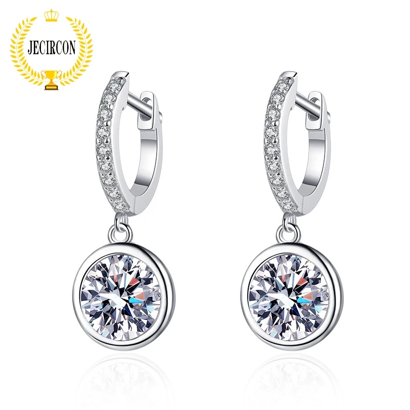 

Женские серьги-подвески с муассанитом, из серебра 925 пробы, 0,5 карат