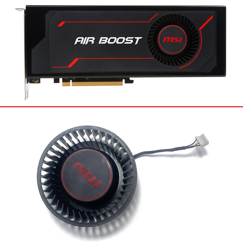 Вентилятор охлаждения для видеокарты MSI RX Vega 56 64 Air Boost 8G OC, PLB07525B12HH, 4 контакта, 12 В, 75 мм, VEGA56