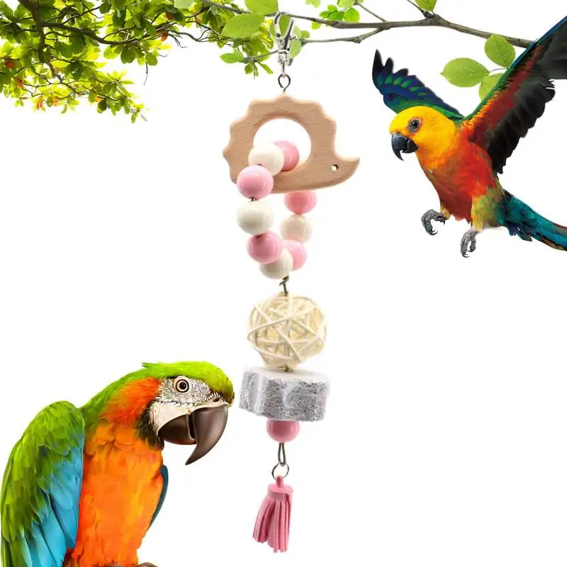 

Large Parrot Toys Parrot Chewing Toys Birds Entertaining Teeth Cleaning For Cockatoo Parakeets African Grey Cockatiels And