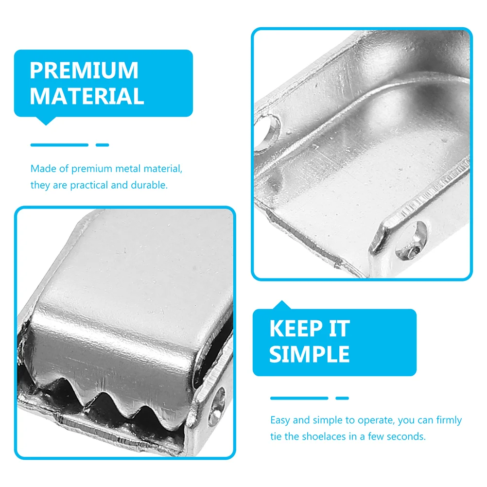 Shoelace Buckles Lace Clips Shoe Metal Lock Shoes Laces Elastic Tie Locks No Running Locking Repair Tips Stopper Buckle Tail