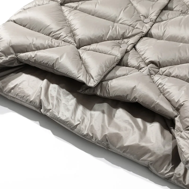 Miiccbeirn 2022 Winter 90 White Long  Duck Down Coat For Women Diamond Check Jacket ZHK84130