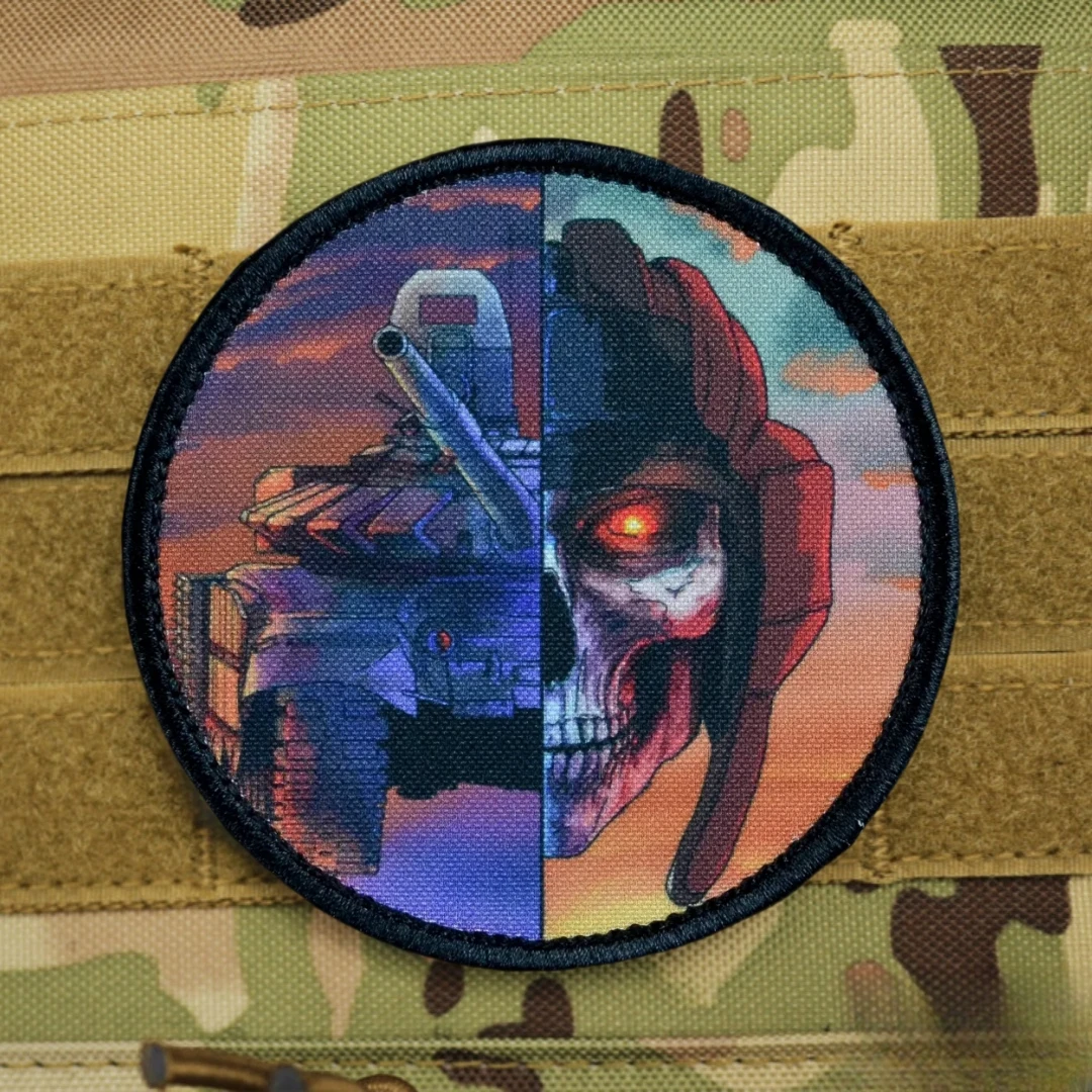 Нашивка с черепом Танкмана тактическая армейская моральная военная наклейка на