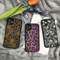 leopard print pattern phone case matte transparent for iphone 11 12 13 7 8 plus mini x xs xr pro max cover