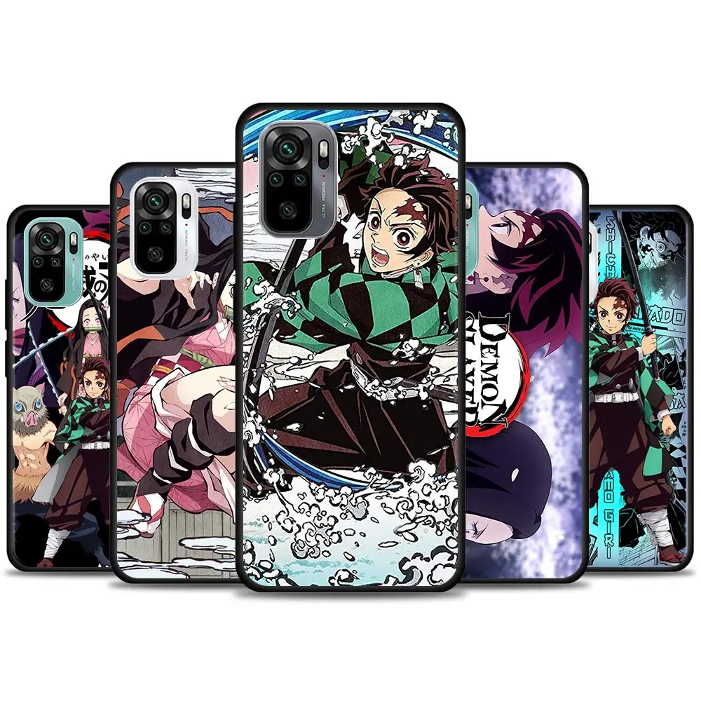 

Japan Anime Demon Slayer Phone Case for Redmi 10 9 9A 9C 9i K20 K30 K40 Plus Note 10 Pro 11 Pro Soft Silicone
