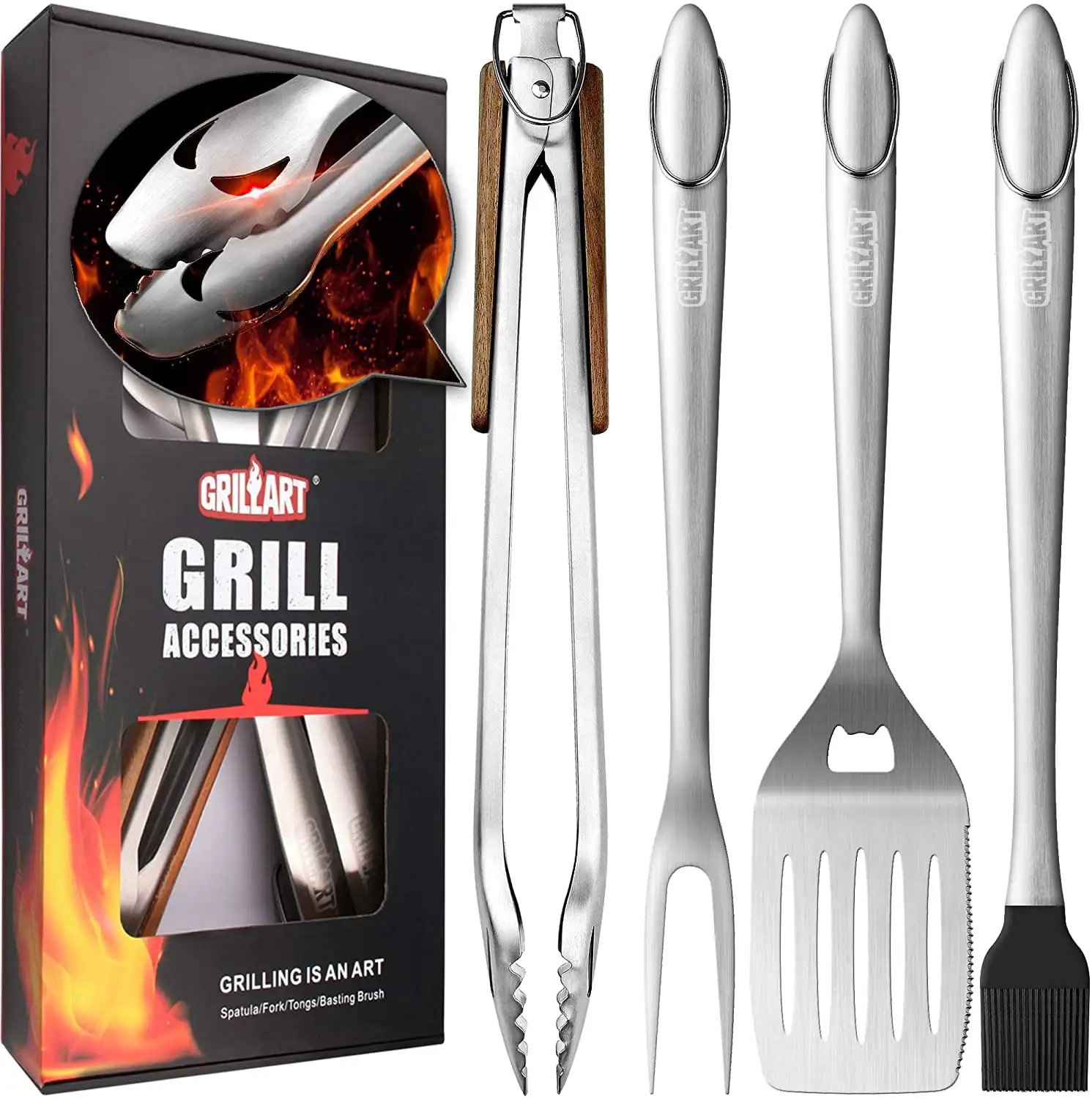 

Heavy Duty BBQ Grill Tools Set,Best Grilling Gifts for Men