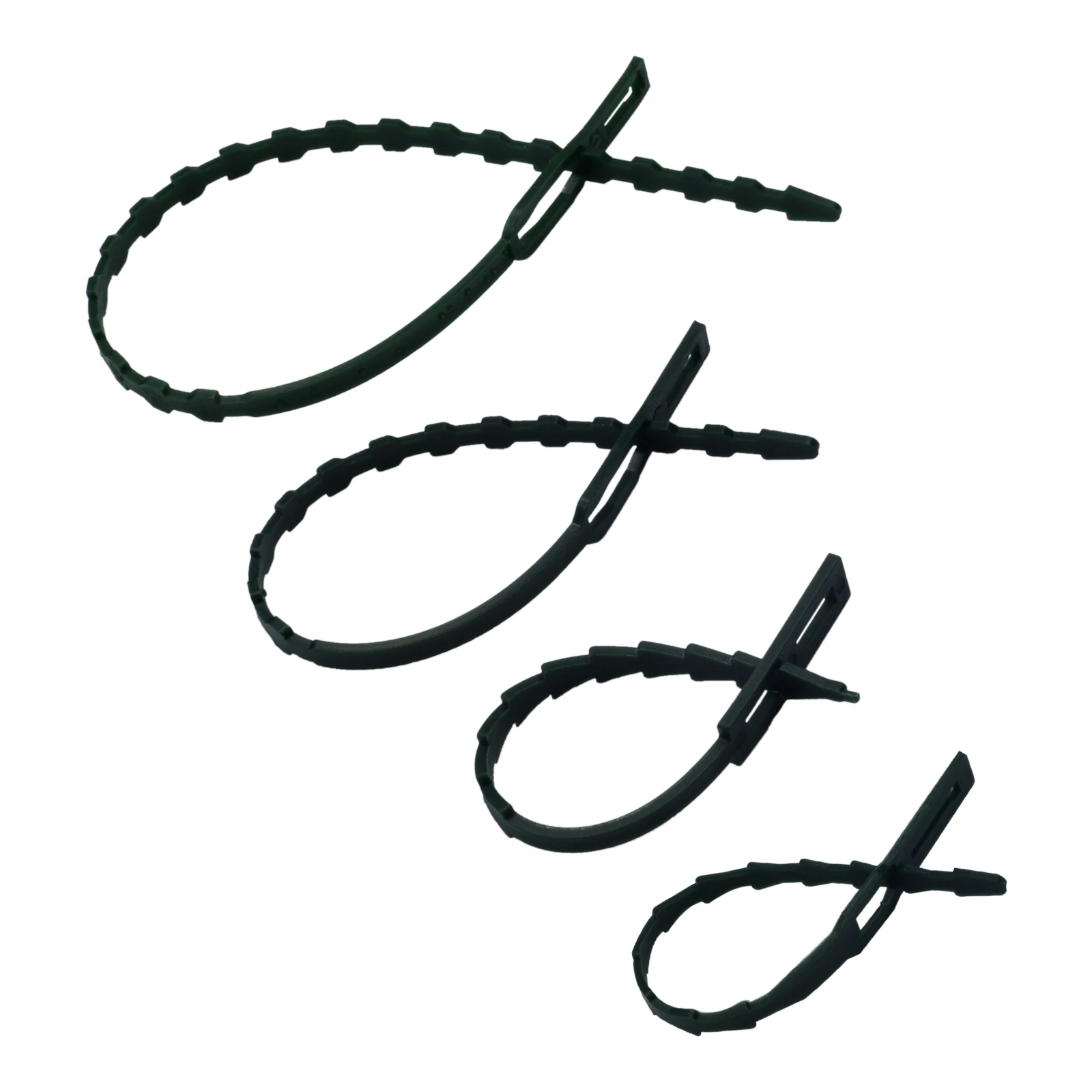 

50Pcs 11/13/17/23cm Garden Cable Ties Plant Support Shrubs Fastener Tree Locking Nylon Adjustable Plastic Cable Ties Tools Green