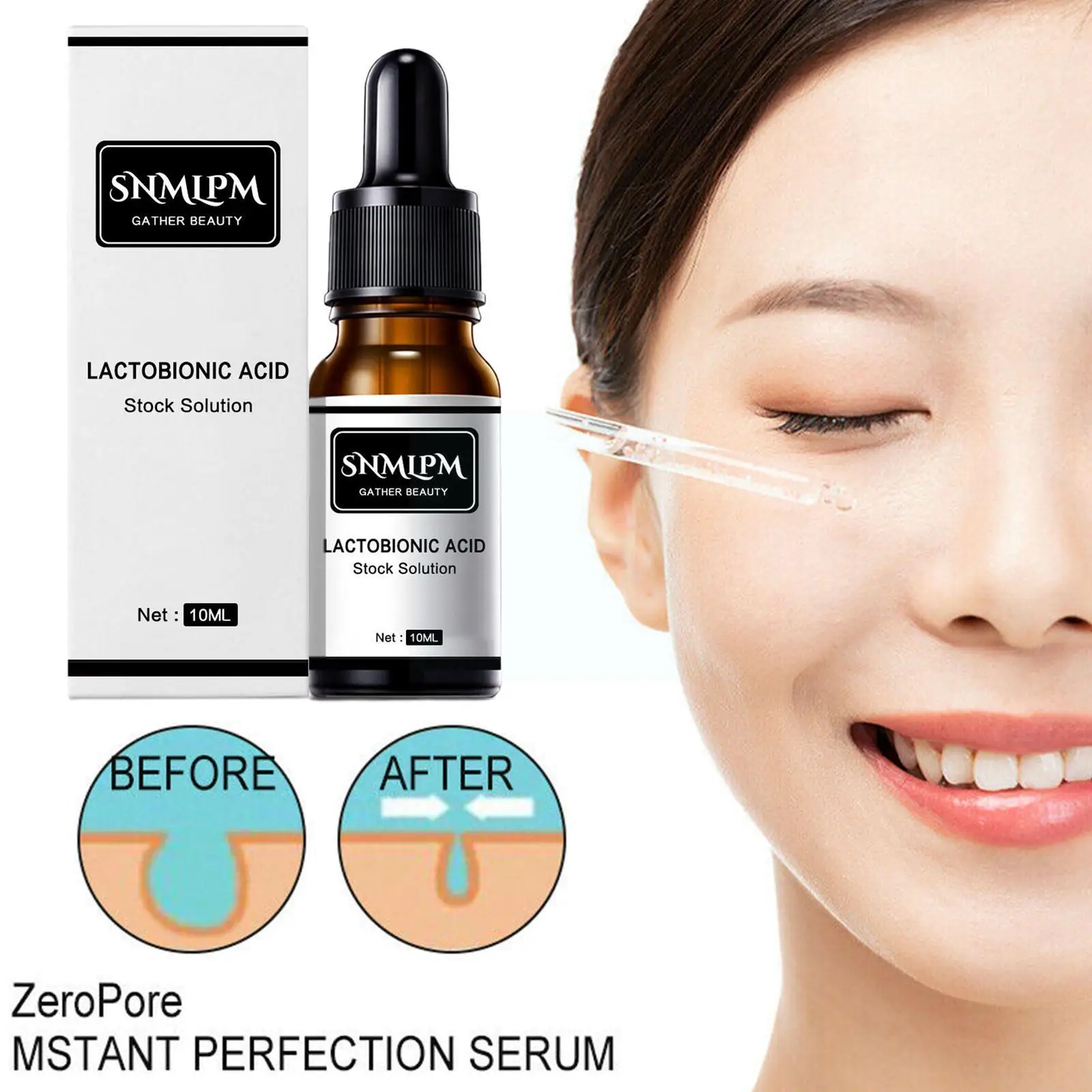 

Lactobionic Acid Serum Shrink Pores Skin Care Hyaluronic Brighten Control Oil Beauty Moisturizing Facial Products Acid Anti Z4W0